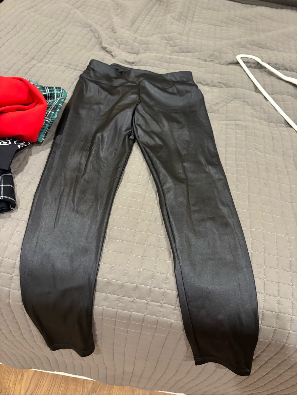 Black Kids Faux Leather Leggings